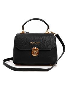 Lia Biassoni Skórzana torebka w kolorze czarnym - 23 x 16 x 12 cm rozmiar: onesize. Czarne torebki klasyczne Lia Biassoni, bez wzorów, z materiału, przez ramię, bez dodatków. Za 284,15 zł.