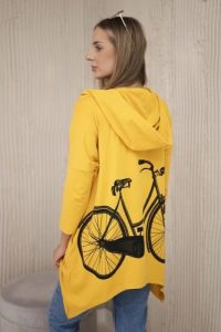 Bluza z nadrukiem roweru musztardowa. Bluzy KESI, l, bez wzorów, z bawełny, z kapturem. Za 218,51 zł.