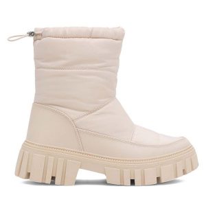 Śniegowce DeeZee. Brązowe buty zimowe DeeZee, bez obcasa, bez zapięcia. Za 89,99 zł.