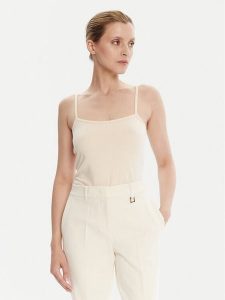 JOOP! Top 30042651 Kremowy Regular Fit. Białe topy JOOP!, bez wzorów, z bawełny, bez kołnierzyka, bez ramiączek. Za 109,99 zł.