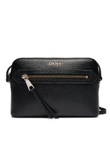 DKNY Torebka R42EKE17 Czarny. Czarne listonoszki DKNY, bez wzorów, ze skóry, bez dodatków. Za 549,99 zł.