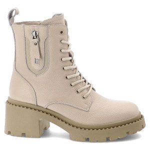 Beżowe Botki Vinceza Ocieplane Obuwie Damskie. Brązowe botki VINCEZA, bez wzorów, ze skóry, bez obcasa, na obcasie, bez zapięcia. Za 237,99 zł.