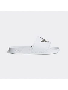 Adidas Klapki "ADILETTE LITE" w kolorze białym rozmiar: 38. Białe klapki ADIDAS, bez wzorów, z otwartym noskiem, bez obcasa. Za 132,36 zł.