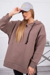 Bluza ocieplana z suwakiem na boku mocca. Bluzy KESI, l, bez wzorów, z bawełny, bez kaptura. Za 250,94 zł.