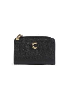 COCCINELLE Skórzane etui w kolorze czarnym na karty - 12 x 8 cm rozmiar: onesize. Czarne portfele Coccinelle, bez wzorów, z materiału. Za 300,92 zł.