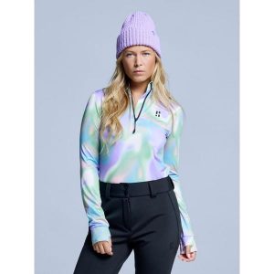 Bluza narciarska - Damska – Cabin Life – różowym wielokolorowym. Czerwone bluzy POEDERBAAS, na zimę, xs, bez wzorów, z elastanu, bez kaptura. W wyprzedaży za 221,12 zł.