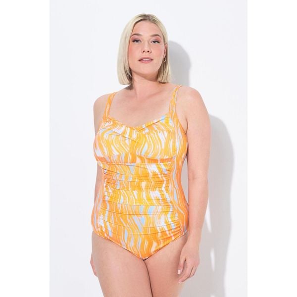 Damski Strój kąpielowy drapowanie miękkie miseczki regulowane ramiączka. Brązowe stroje jednoczęściowe Ulla Popken, bez wzorów, z elastanu. Za 294,99 zł.