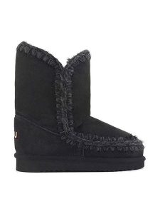 Mou Skórzane kozaki zimowe w kolorze czarnym rozmiar: 41. Czarne kozaki Mou, na zimę, bez wzorów, z wełny, bez obcasa, bez zapięcia. Za 717,99 zł.