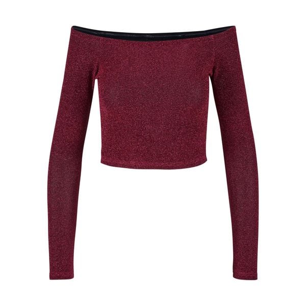 Cekinowy sweter damski z długim rękawem i odkrytymi ramionami Urban Classics. Brązowe swetry klasyczne Urban Classics, na zimę, z materiału, bez kołnierzyka. Za 119,00 zł.