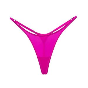 Stringi biodrówki z delikatnych materiałów niewidoczne pod ubraniem Viole. Czerwone stringi Intica, bez wzorów, z materiału. Za 69,00 zł.