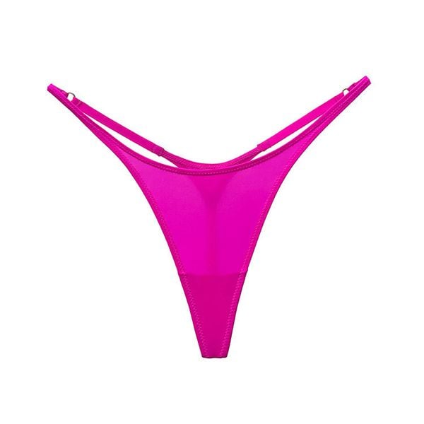 Stringi biodrówki z delikatnych materiałów niewidoczne pod ubraniem Viole. Czerwone stringi Intica, bez wzorów, z materiału. Za 69,00 zł.