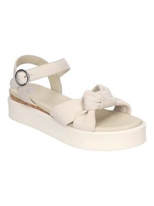 Gerry Weber Skórzane sandały w kolorze kremowym rozmiar: 40. Brązowe sandały Gerry Weber, bez wzorów, z otwartym noskiem, bez obcasa, na platformie, bez zapięcia. Za 143,90 zł.