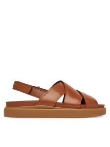Clarks Sandały Aristella Sun 26181258 Brązowy. Brązowe sandały Clarks, bez wzorów, ze skóry, bez obcasa, na płaskiej podeszwie, bez zapięcia. Za 379,99 zł.