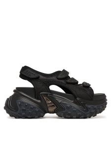 Buffalo Sandały Cerbo Sandal Track 1602366 Czarny. Czarne sandały Buffalo, bez wzorów, z materiału, bez obcasa, na płaskiej podeszwie, bez zapięcia. Za 429,99 zł.
