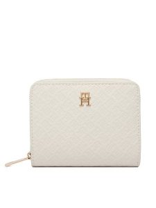 Tommy Hilfiger Portfel Th Icon Med Za W/Flap Mono AW0AW18474 Beżowy. Brązowe portfele TOMMY HILFIGER, bez wzorów, ze skóry. Za 269,99 zł.