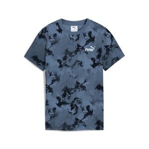 Młodzieżowa koszulka Essentials Camo z nadrukiem na całej powierzchni PUMA. Niebieskia bluzki Puma, m, bez wzorów, eleganckie, bez kołnierzyka, bez ramiączek. Za 99,00 zł.