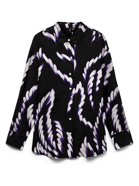 Vero Moda Koszula w kolorze czarno-biało-fioletowym rozmiar: M. Czarne koszule Vero Moda, m, bez wzorów, bez kołnierzyka, bez ramiączek. Za 144,95 zł.