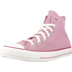 Buty CONVERSE CHUCK TAYLOR ALL STAR CONTRAST SUEDE Rose. Czerwone buty trekkingowe Converse, z tkaniny, bez zapięcia. Za 363,50 zł.