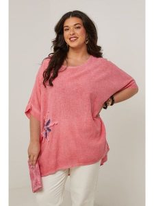 Curvy Lady Bluzka w kolorze jasnoróżowym rozmiar: 40/42. Różowe bluzki Curvy Lady, z aplikacjami, klasyczne, bez kołnierzyka, bez ramiączek. Za 140,53 zł.