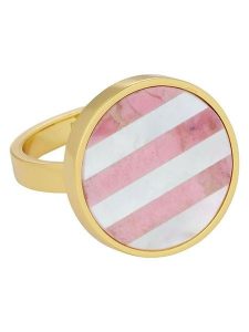 Design Letters Pozłacany pierścionek "Lollipop" z masą perłową i rodochrozytem rozmiar: onesize. Brązowe pierścionki Design Letters, z perłą, pozłacane. Za 173,99 zł.