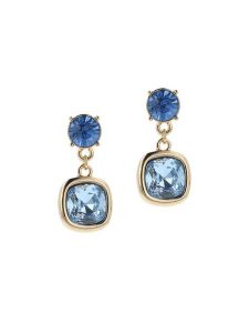 Otazu Pozłacane kolczyki-wkrętki z kryształami rozmiar: onesize. Niebieskie kolczyki Otazu, z kryształem, pozłacane. Za 137,45 zł.