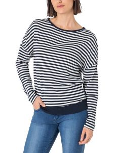 Timezone Koszulka w kolorze biało-granatowym rozmiar: M. Białe bluzki Timezone, m, bez wzorów, bez kołnierzyka, bez ramiączek. Za 93,95 zł.