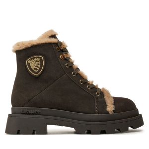 Trapery Blauer. Brązowe buty zimowe Blauer, bez obcasa, bez zapięcia. Za 659,99 zł.