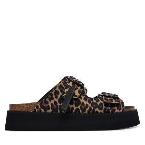 Klapki D.Franklin. Brązowe klapki D.Franklin, bez wzorów, bez obcasa. Za 479,99 zł.