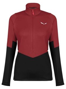 Salewa Bluza polarowa "Puez" w kolorze czarno-czerwonym rozmiar: 36. Czarne bluzy Salewa, bez wzorów, z materiału, bez kaptura. Za 167,28 zł.