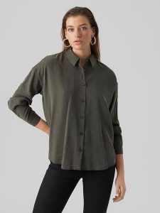 Vero Moda Koszula w kolorze khaki rozmiar: XS. Brązowe koszule Vero Moda, s, bez wzorów, bez kołnierzyka, bez ramiączek. Za 65,85 zł.