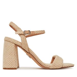 Sandały Steve Madden. Brązowe sandały Steve Madden, bez wzorów, bez obcasa, na słupku, bez zapięcia. Za 359,99 zł.