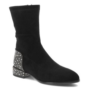 Czarne Botki S.Barski Buty Damskie Zapinane Na Suwak. Czarne botki S.BARSKI, bez wzorów, bez obcasa, na obcasie, bez zapięcia. Za 237,99 zł.