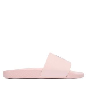 Klapki Polo Ralph Lauren. Czerwone klapki Polo Ralph Lauren, bez wzorów, bez obcasa. Za 329,99 zł.