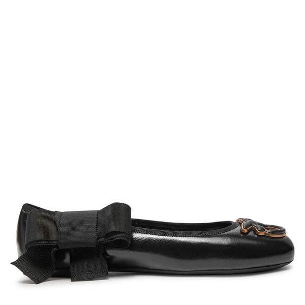 Baleriny PINKO. Czarne balerinki Pinko, bez wzorów, bez obcasa, bez zapięcia. Za 499,99 zł.