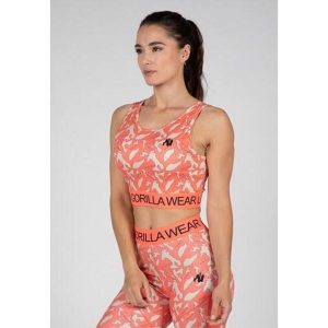 Osseo Crop Top - Różowy. Czerwone topy GORILLA WEAR, bez wzorów, sportowe, bez kołnierzyka, bez ramiączek. Za 189,00 zł.