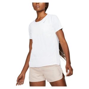 Odzież Nike. Biała koszulki sportowe Nike, bez wzorów, bez ramiączek. Za 199,99 zł.