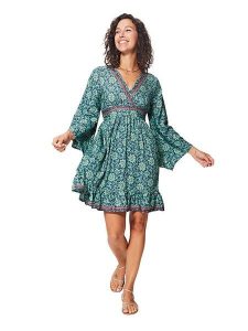 Ipanima Sukienka w kolorze zielono-granatowym rozmiar: 38/40. Zielone sukienki Ipanima, bez wzorów, bez kołnierzyka, bez ramiączek, mini. Za 65,99 zł.