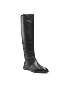 Lasocki Oficerki RST-LAMIA-03 Czarny. Czarne kozaki Lasocki, bez wzorów, ze skóry, bez obcasa, na płaskiej podeszwie, bez zapięcia. Za 343,99 zł.