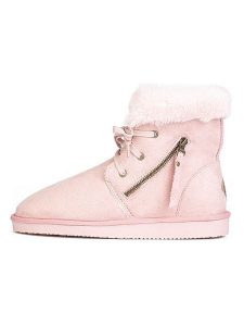 ISLAND BOOT Botki zimowe "Celeste" w kolorze jasnoróżowym rozmiar: 39. Różowe botki Island Boot, na zimę, bez wzorów, z materiału, bez obcasa, bez zapięcia. Za 149,66 zł.