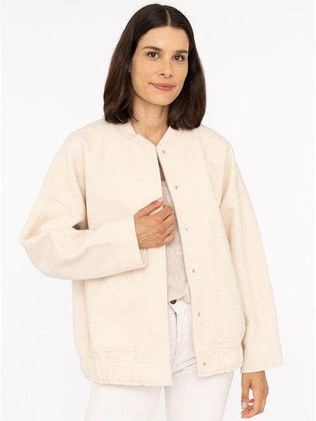 Zwillingsherz Kurtka "Cozy" w kolorze beżowym rozmiar: L/XL. Brązowe kurtki Zwillingsherz, l, bez wzorów, bez kaptura. Za 192,33 zł.