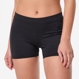 Dół kostiumu kąpielowego surfingowego damski Olaian Reva. Czarne bikini OLAIAN, bez wzorów, z elastanu. Za 49,99 zł.