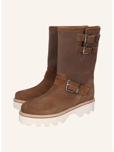 MELVIN & HAMILTON Skórzane botki "Eliana 2" w kolorze jasnobrązowym rozmiar: 39. Brązowe botki Melvin & Hamilton, bez wzorów, bez obcasa, na platformie, bez zapięcia. Za 592,99 zł.