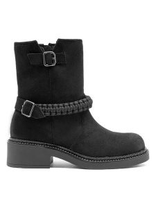 C'M Botki w kolorze czarnym rozmiar: 38. Czarne botki C'M, bez wzorów, z materiału, bez obcasa, bez zapięcia. Za 173,99 zł.