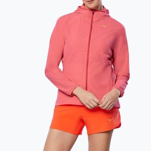 Kurtka do biegania damska Mizuno Alpha Jacket. Czerwone kurtki Mizuno, bez wzorów, bez kaptura. Za 209,99 zł.