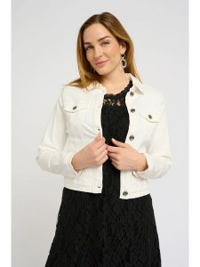 Kaffe Kurtka dżinsowa w kolorze białym rozmiar: 44. Białe kurtki Kaffe, bez wzorów, bez kaptura. Za 113,99 zł.