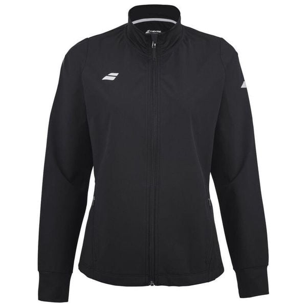 Bluza dresowa damska Babolat Play Jacket do tenisa. Czarne bluzy BABOLAT, bez wzorów, z dresówki, bez kaptura. Za 379,99 zł.