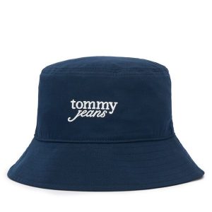 Kapelusz Tommy Jeans. Niebieskie kapelusze Tommy Jeans, bez wzorów, z jeansu. Za 169,99 zł.