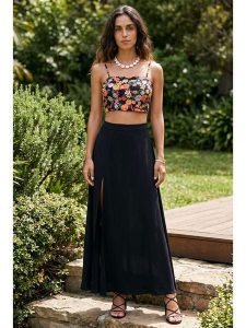 SOULSHAE Spódnica w kolorze czarnym rozmiar: XXL/3XL. Czarne spódnice SOULSHAE, xl, bez wzorów, maxi. Za 109,95 zł.