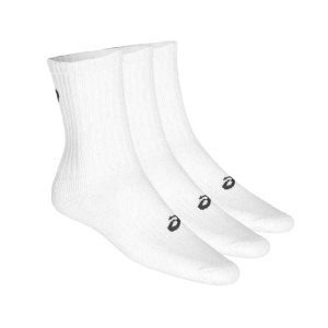 Skarpety Unisex Dla Dorosłych Crew (3 Sztuki). Białe skarpetki ASICS, bez wzorów. Za 98,99 zł.