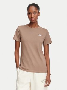 The North Face T-Shirt Evolution Simple Dome Slm NF0A8FX7 Brązowy jasny Regular Fit. Brązowe t-shirty The North Face, m, bez wzorów, z bawełny, bez kołnierzyka, bez ramiączek. Za 119,99 zł.